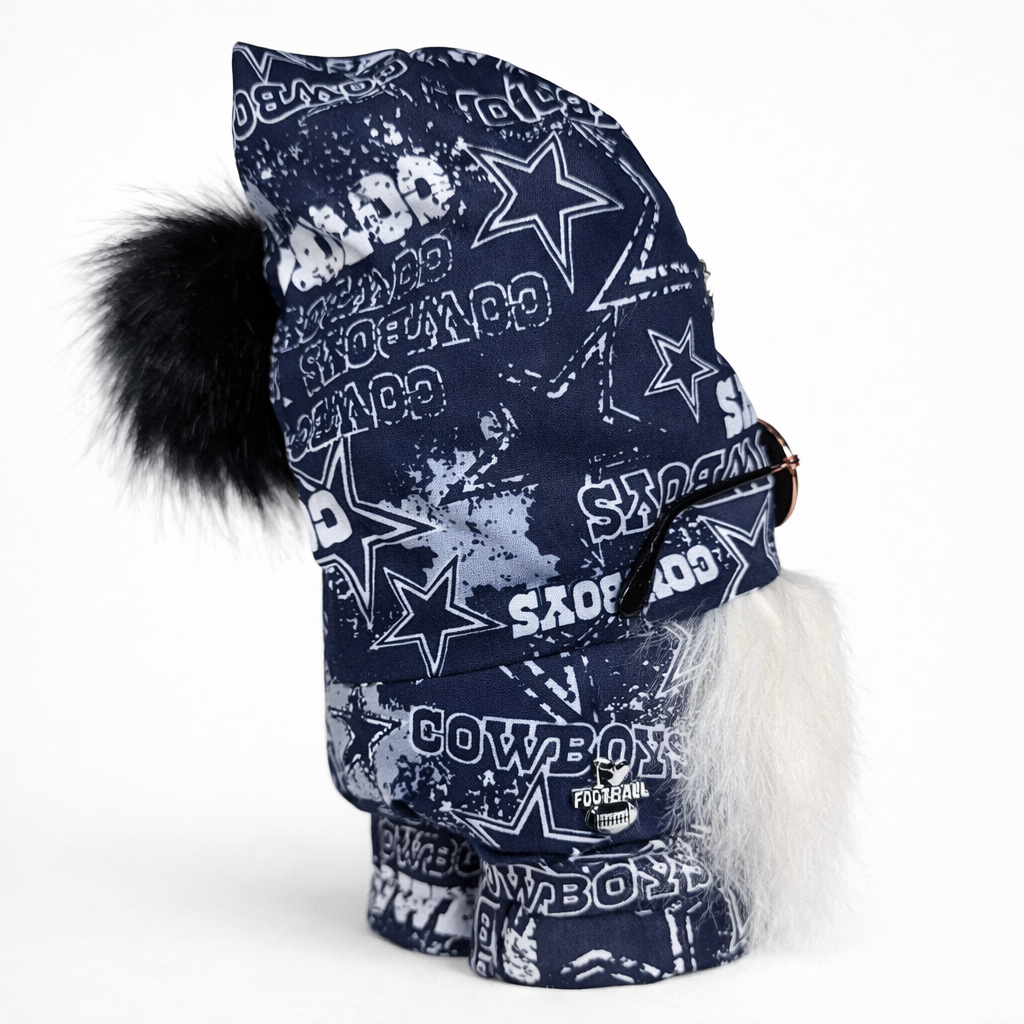 Dallas Cowboys Fan Gnome w/Aquamarine Round Sunglasses