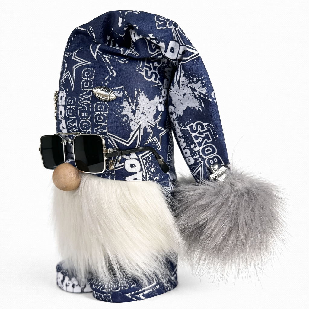 Dallas Cowboys Fan Gnome w/Black Square Sunglasses