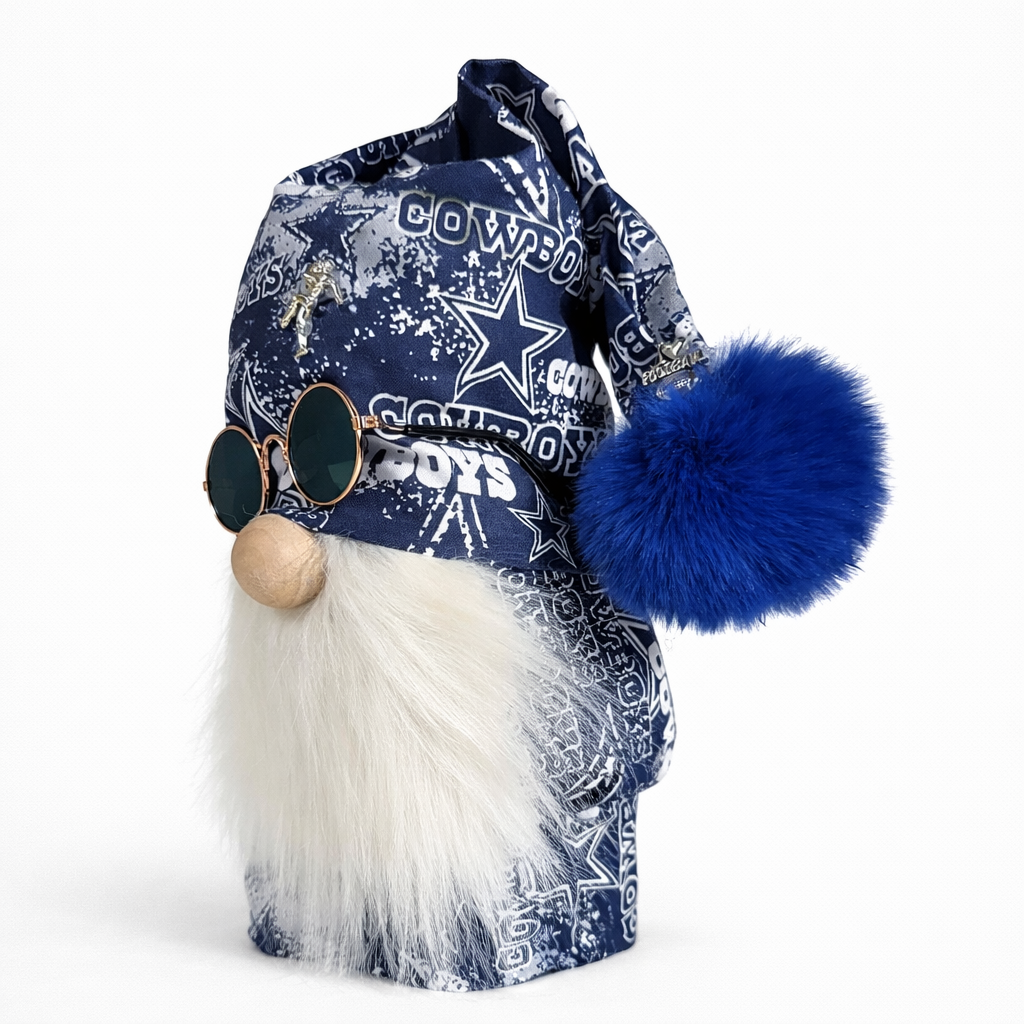 Dallas Cowboys Fan Gnome w/Purple Iridescent Round Sunglasses