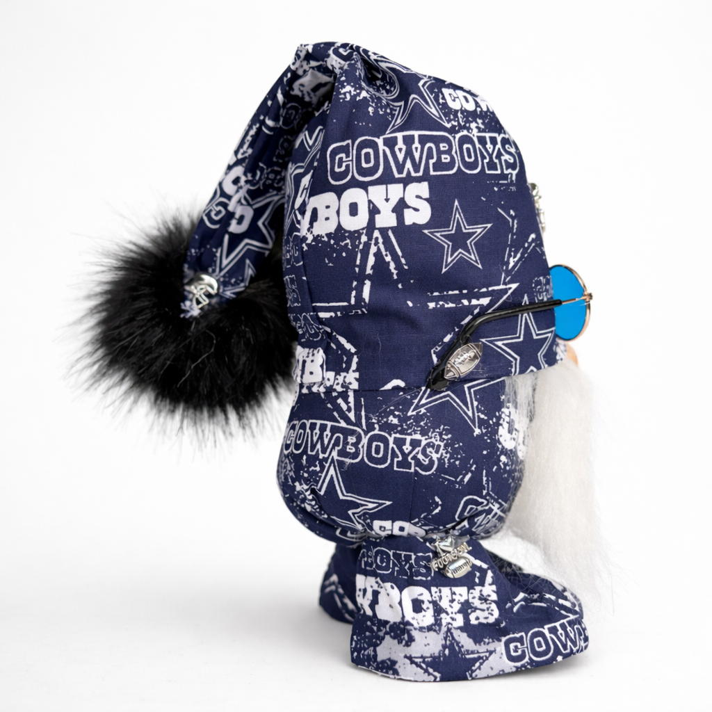 Dallas Cowboys Fan Gnome w/Blue Round Sunglasses