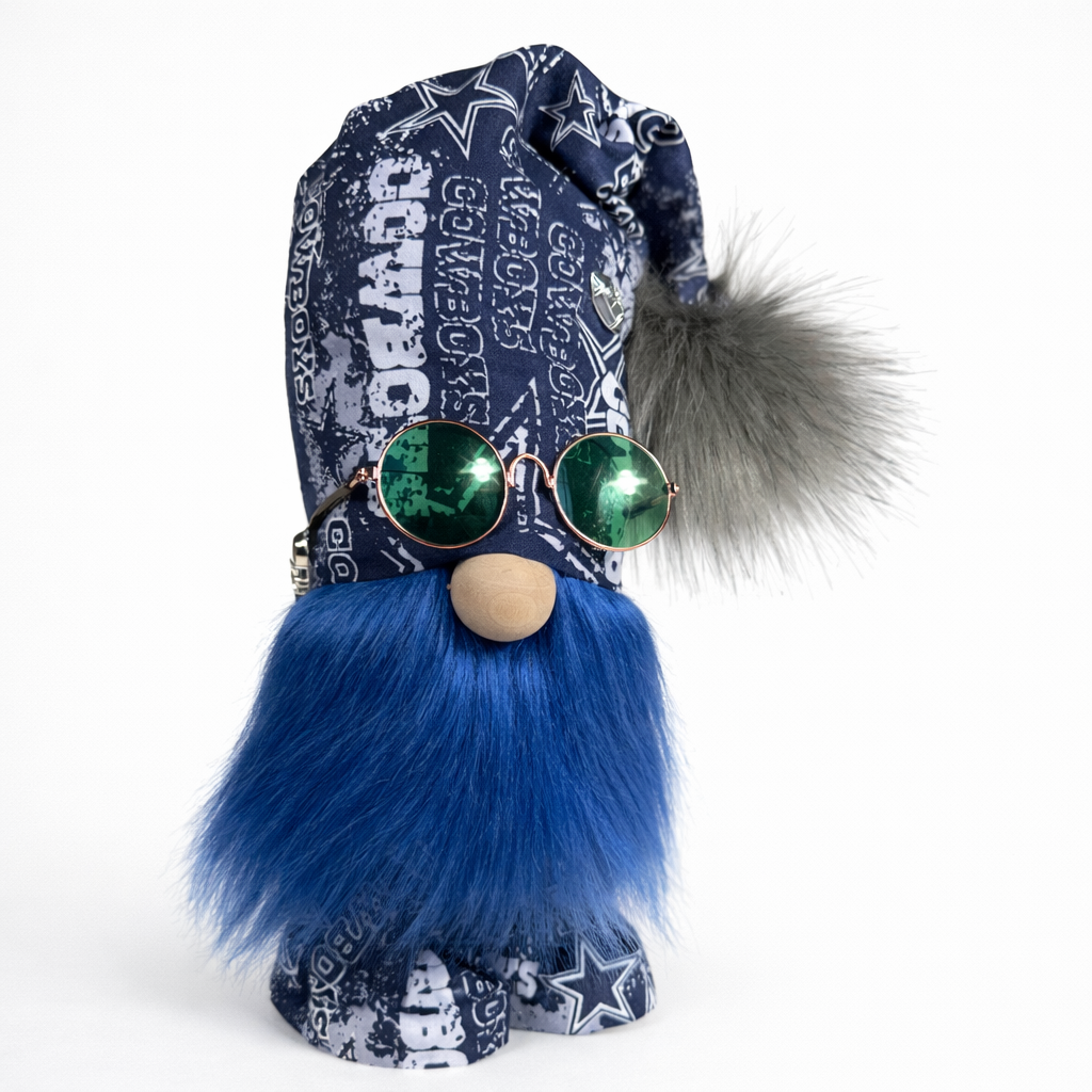 Dallas Cowboys Fan Gnome w/Green Round Sunglasses