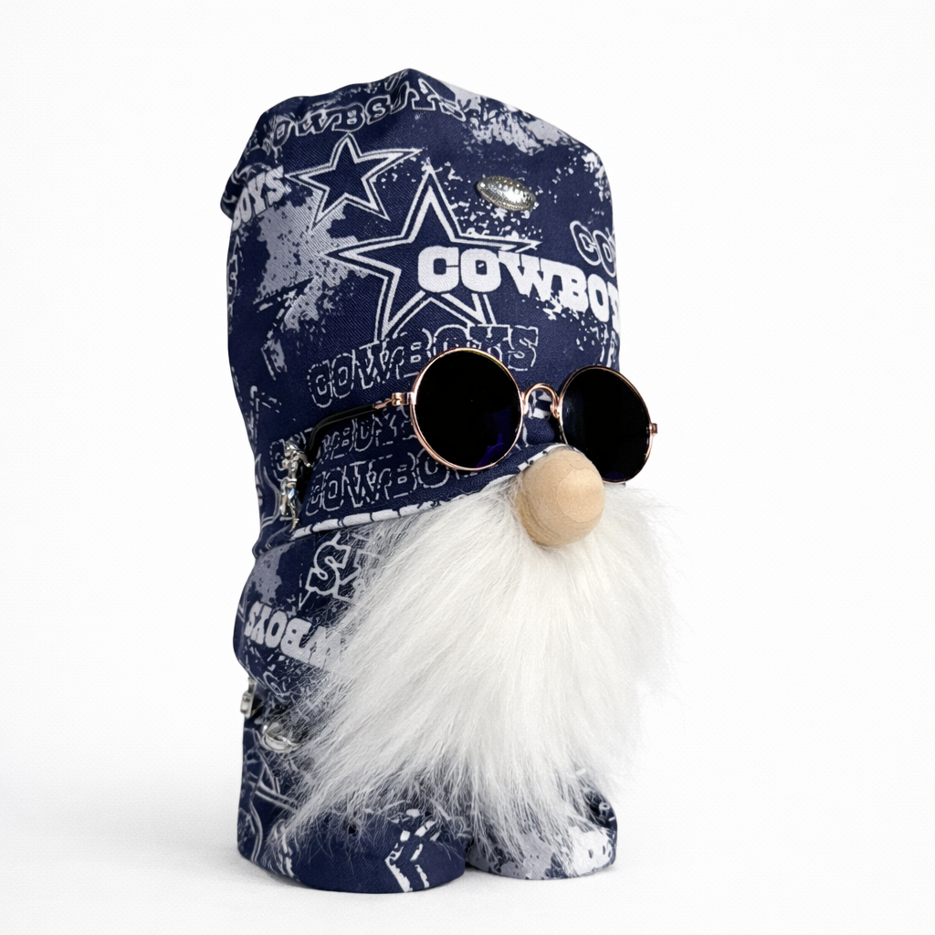 Dallas Cowboys Fan Gnome w/Iridescent Round Sunglasses