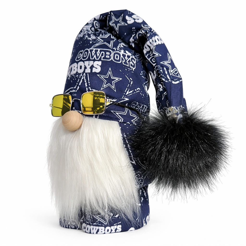 Dallas Cowboys Fan Gnome w/Yellow Square Sunglasses